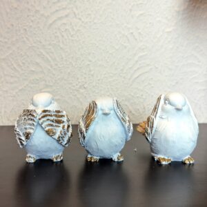 Gold Tone Bird Figurine - Set of 3