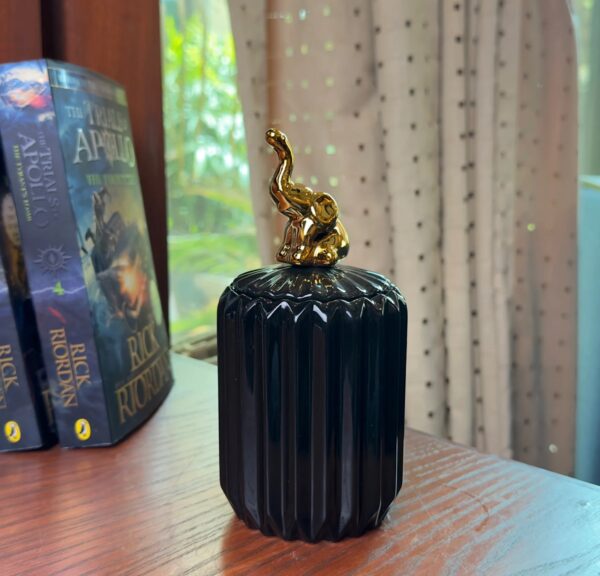 Black Ceramic Candy Jar
