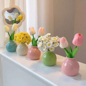 1 pc Cream Ceramic Small Flower Vases